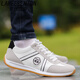 Lawesrenton Brand Men's Sports Chaussures 2025 Nouvelle toile Souffle et anti-odor Casual Chaussures Poly-Foot Soft Sole Driving Shoes AW9902 Modèle de tissu blanc 38 Code standard