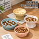 CLCEY Ceramic Pet Bowl Cat and Dog Slow Food Bowl Anti-choking Slow Food Tall Cat Bowl Neck Guard Anti-vomiting Cat Food Bowl Cat Food Bowl Beige Tall Slow Food Bowl