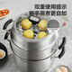 SUPOR steamer 304 stainless steel steamed bun pot thickened multi-bottom soup pot three-layer steamer household smart and easy-to-take large-capacity pot upgraded smart and easy-to-take 3 layers 28cm