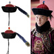 Cherry Blossom Film and Television Disfraz Antiguo Qing Dynasty Ministro de hombres Gat Histón Oficial de sombrero caliente ¡Ministro de soldado Cool Soldier Prince usa Flower Feather Sombrero Oficial de sombrero fresco Aleación IMITA