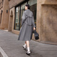 Xiangying high-end gray windbreaker women's spring and autumn 2025 new temperament British style double-breasted loose mid-length coat Gray M
