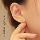 Zhen Shang Silver Chinese Gold Hetian Jade S925 Silver Earrings Girls Earrings Birthday Gifts for Girlfriends Wife Mom