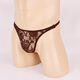 
Ye Zimei Men's sexy underwear Men's ultra-thin transparent lace seductive thong sexy underwear perspective T-pants 4086 Coffee color All size