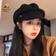 Scarecrow Beret Hat Women's New Versatile Simple Octagonal Hat Korean Fashion Trend Painter Hat Japanese Style Black One Size