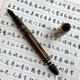 永生699钢笔负压上墨铱金笔大容量大明尖0.5f尖新品 半透黑金夹(实色笔握) M尖0.7mm