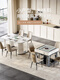 Ruxi [Massivholz-Esstisch] Mahjong-Maschine Vollautomatisch langer langer Tisch mit zwei Nutzung mit zwei Nutzung All-in-One-Heimmaschine Bass Schach und Karten Maschinencreme Windholz Schatten-Rund-Rund-Rund-Rund-Set 12799