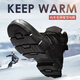 Songjing Winter Imitation Schaffell Fell integrierte kalte Stiefel Herrenschnee Stiefel Nordost-Baumwollschuhe wasserdichte Nicht-Rutschwärme verdickte High-Top-Stiefel 9196 Schwarze Sportschuhe Größe 36