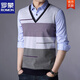 ROMON (ROMON) Spring and Autumn Fake Two-piece Shirt Collar Knit Sweater Men's Long Sleeve Double Collar Shirt T-shirt Middle-aged Men's Thin. Base Shirt 3878 Blue (Spring and Autumn) Button Cuffs Thin 2XL 180 Recommended 158-170Jin [Jin equals 0.5 kg]