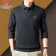 Pier Cardin brand pure cotton men fake two-piece long-sleeved T-shirt Spring and Autumn Lapel POLO base shirt shirt collar casual jacket Gray 22830 17088A Recommended 120-140Jin [Jin equals 0.5 kg]