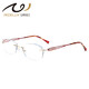 Sunset Red Titanium Frame anti-bleue Luries de lecture de lumière pour hommes sans cadre coupé Edge Hd Ultra Light Presbyopie Eyes Old Man's Lunes E9023 Titanium 200 degrés recommandés 55-59 ans
