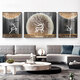Little Lulin Living Sala Decorating Pintura de color negro, blanco y gris pintura colgante Sofá Muro Mural moderno de pared de pared oeste simple pintura de alces