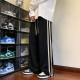 Dingfengbaoluo casual pants men's American retro spring and summer versatile loose sports straight wide-leg long pants 9728 black 2XL