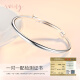 The only (Winy) silver bracelet for women, 999 pure silver bracelet, fashionable, glossy and simple, Japanese and Korean version of silver jewelry, push-pull bracelet, birthday gift for girlfriend with certificate 211g
