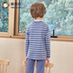 Yingbolun autumn and winter children's thermal underwear autumn clothing set pure cotton medium and large children's school uniform artifact 85265 Lan Tiao 150