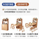 Xiao Mu Wu folding dining table, chair and sideboard combination Nordic small apartment dining table and chair combination telescopic tabletop dining table + 4 chairs (raw wood color)