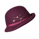 Lan Shimeng wearing top hat 2024 new butterfly embellished wool curled basin hat for women in autumn and winter, warm and fashionable, small fisherman hat with face, deep burgundy, one size fits all for adults (hidden adjustment 56-57.5cm)