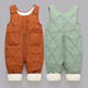 Disney children's overalls for boys and girls in autumn and winter all-in-one velvet cotton pants for babies with open gear for children and infants thickened outer pants pink velvet thickened 80
