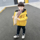 Ledihui children's clothing boys' jacket new winter style small and medium-sized children Korean version cartoon casual cotton coat boy plus velvet thickened cotton coat yellow 110cm (15kg/3-4 years old)