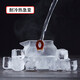 Mesni teapot, teapot, glass tea set, mini Kung Fu flower teapot, kettle, tea cup, small cup, heat-resistant double-ear teapot, filter, thickened travel tea set, one pot, two cups, wind bell kettle set