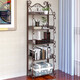 Wurmstil Badezimmerlagerregal bodenhaftes Badezimmer Waschbecken Rack Toilette und Küchenlagerregal Schicht Rack Z675 Z673-3 FODEN Kaffeefarbe