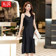 Wuwo con traje de alta gama Traje de traje de traje para mujeres vestido de correa interna Temperamento de verano femenino falda exterior delgada 9711 chaqueta blanca + vestido verde l