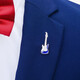 Suit pin high-end luxury men's sweater accessories collar British style metal badge Chinese style Christmas simple silver glossy fox head brooch 16x22mm
