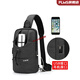 2021 New Chest Bag Men's Shoulder Crossbody Bag Chest Trendy Brand Personalized Multifunctional Sports and Leisure Small Crossbody Bag Simple Crossbody Bag USB Black Large Size