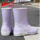 Bottes de pluie huili pour les femmes Fashion Adultes Femmes Mid-tube Bottes de pluie Chaussures imperméables Légères chaussures en caoutchouc non glissées HXLO13 Purple 38