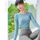 CAEEMHEE yoga clothes for women spring and summer all-in-one woven long-sleeved fitness tops professional high-end fashion Pilates training clothes for women Egret color long M