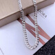 Feishengji pt950 platinum Cuban necklace platinum necklace for men and women couples 999 necklace sweater chain for men baby 4 mm wide 40 cm long