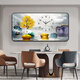 
Chuangjingyi selected restaurant wall clock decoration paintings, creative paintings on the dining room wall with clocks, living room art with clocks, wall clocks, living room art, HM3523 80*40cm x aluminum alloy rounded frame-Huagui Gold