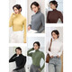 Langsha bottoming shirt for women autumn and winter half turtleneck 2023 new solid color versatile long-sleeved mid-collar top with knitted sweater inside smoke gray one size fits all 80Jin Jin equals 0.5kg -150Jin Jin equals 0.5kg