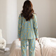 Drei Guns (Dreigun) Pyjamas für Frauen im Frühjahr und Herbst Pure Cotton Long Sleeve Hosen in allen Baumwollherbst-Herbst-süßen Freizeitkleidung für Frauen, die außerhalb von 9227 XL Frauen getragen werden können (empfohlen 120-140jin [Jin gleich 0,5 kg]))