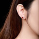 Tingliang 1.36 carat ruby earrings, 18K gold inlaid diamond colored gem earrings, a pair (ready in stock)