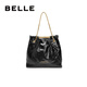 Belle Gift Mall gleicher Stil Wachs Grunge -Tasche Tasche x6913bx4 schwarz f