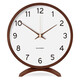 Momen solid wood vertical clock display desktop clock pendulum desk clock sitting clock living room home bracket ornaments walnut color white surface standard version 30cm12 inches