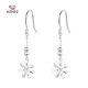 Aido Diamond PT950 platinum flower earrings for women, fashionable platinum ear hooks, long tassel earrings, weight 1.8-2.0 grams
