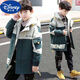 Disney (Disney) Boys Autumn and Winter Jackets 2025 New Children's Mid-Length Windbreaker Casual and Fashionable Velvet Thickened Big Children's Cotton Clothes Blue New Windbreaker Plus Velvet Thickened 160 Recommended Height Around 145-155 cm