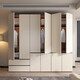 Zhilei ENF level wardrobe bedroom light luxury large wardrobe with drawers home large storage cabinet four doors 1.6 meters wardrobe