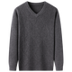 Ordos city's new autumn and winter pure cashmere sweater v-neck cashmere sweater men's high-end jacquard medium thick chicken heart produced in Ordos city - black L 175