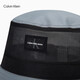 Calvin KleinJeans men and women simple ck mesh splicing adjustment drawstring outdoor fisherman hat gift K510466 PN6-Black and gray splicing One size OS