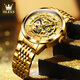 Marque olevs entièrement automatique montre la montre mécanique pour hommes tendance à la mode de diamant creux de la montre masculine de la montre masculine étanche.