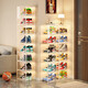 Storage expert shoe box transparent aj shoe storage box can be stacked in the dormitory simple plastic large size shoe cabinet shoe box thickened double magnetic door buckle high definition fully transparent 16 pieces