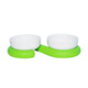 ZEZE Cat Bowl Ceramic Pet Bowl Protects Cervical Vertebra Dog Bowl Anti-Tip Cat Food and Drinking Water Double Bowl Pet Supplies White + Green (Double) Cat Food and Water Bowl Universal