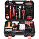 Kraftwell 122 часа литийная батарея Drill Daily Daily Homemest Tool Box Set Distrly Tool Set P3028A 126 штук