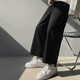 
Foss Phil straight casual pants for men summer black spring and autumn nine-point loose western wide-leg trendy sports ice silk trousers for men trendy brand 718-WK10-1 wide-leg black L [Suggested 115-135Jin [Jin equals 0.5 kg]]