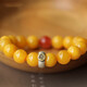 Longyin Beeswax Bracelet Amber Bracelet for Women and Men Baltic Chicken Butter Yellow with 925 Silver Birthday Gift YJ 10mm Thousand-Armed Guanyin Rat