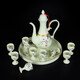 Hongying Ceramics Jingdezhen Chinese Antique Ancient Liquor Set Ceramic Small Wine Glass Goblet One-cup Wine Pitcher Wine Cup Yellow Wine Cup with Tray Gift Box Lilac Wine Set 10 Cups 1 Pot 1 Tray