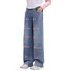 Youyou 1 point girls internet celebrity spring and autumn style fried street suit children's new spring clothes big children's sweatshirt jeans fashionable 4882 white 13042 blue [spring and autumn style] 160cm (recommended 75-90 Jin [Jin equals 0.5 kg])