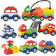 Tangmi children's large particle car bag building blocks city traffic variety puzzle toys 3-6 years old boys and girls